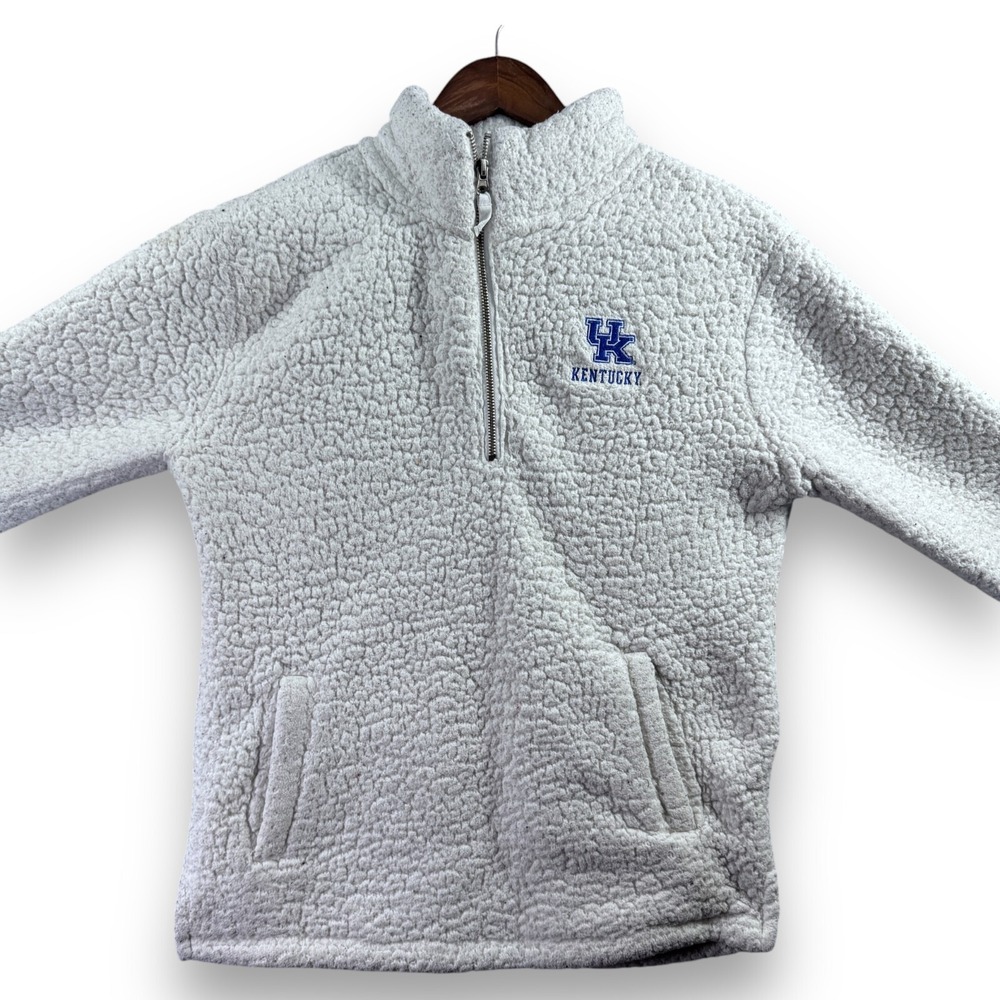 Top Of The World Kentucky Wildcats Womens Gray Sherpa Fleece 1/4 Zip Small